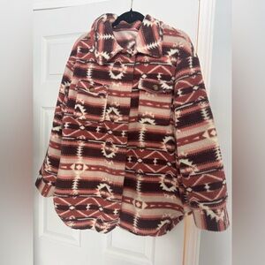 Multicolor Geometric Teddy Jacket